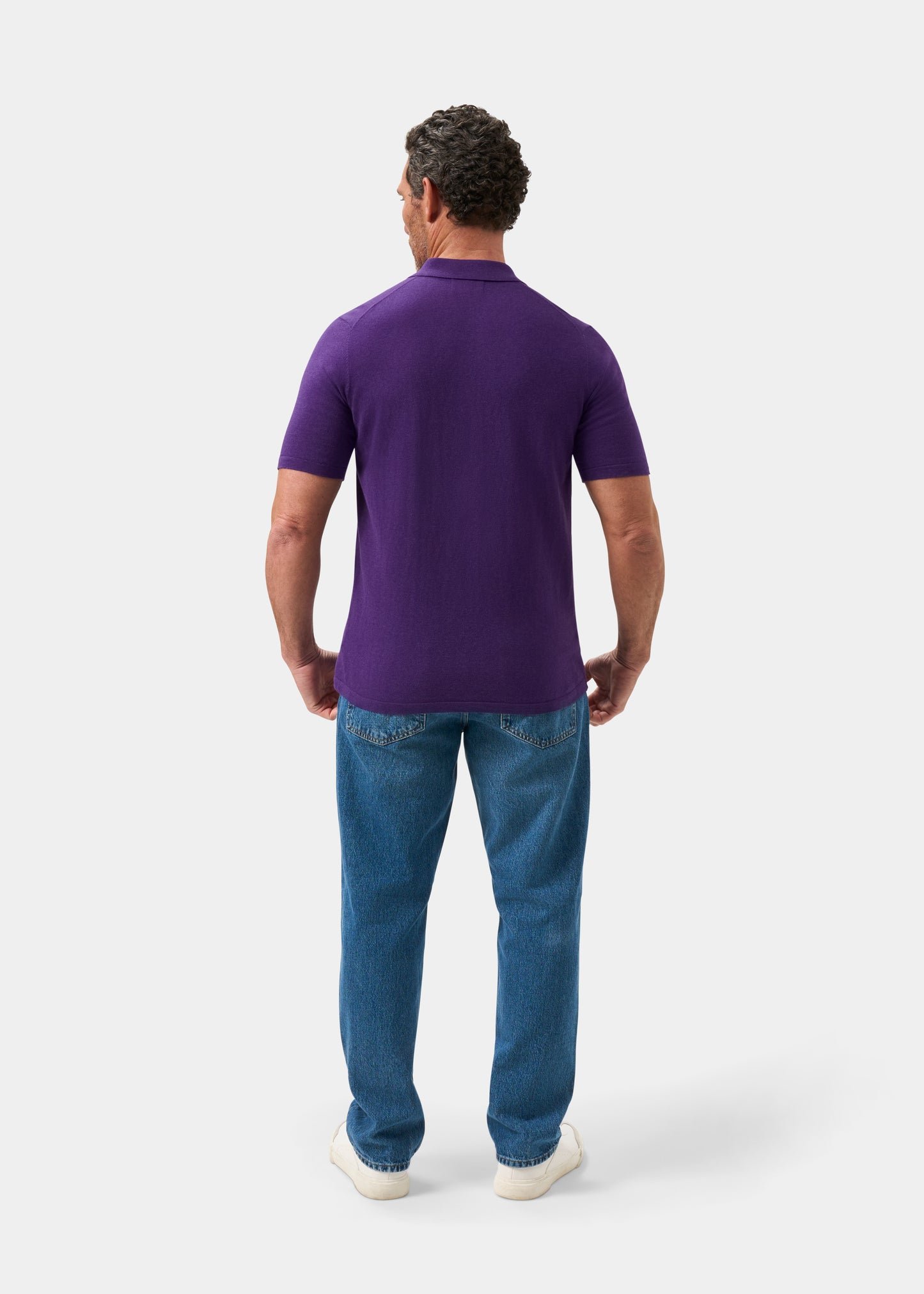 Men's Cotton Polo Shirt in Dark Purple