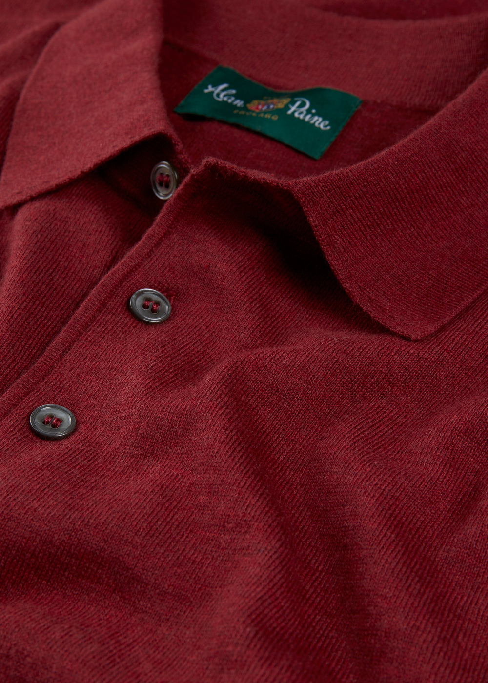 Men's Cotton Polo Shirt in Dark Red