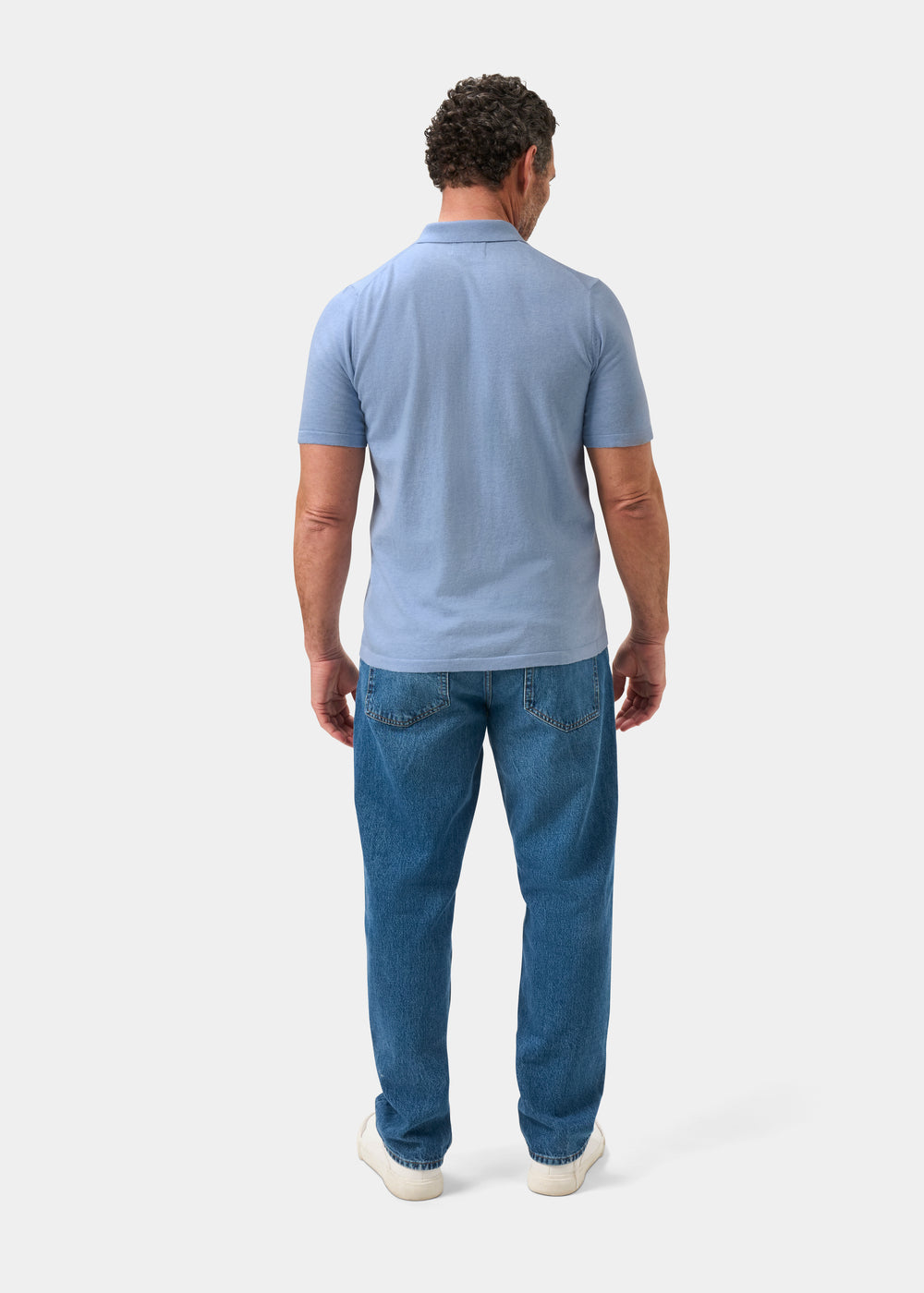 Men's Cotton Polo Shirt in Light Blue