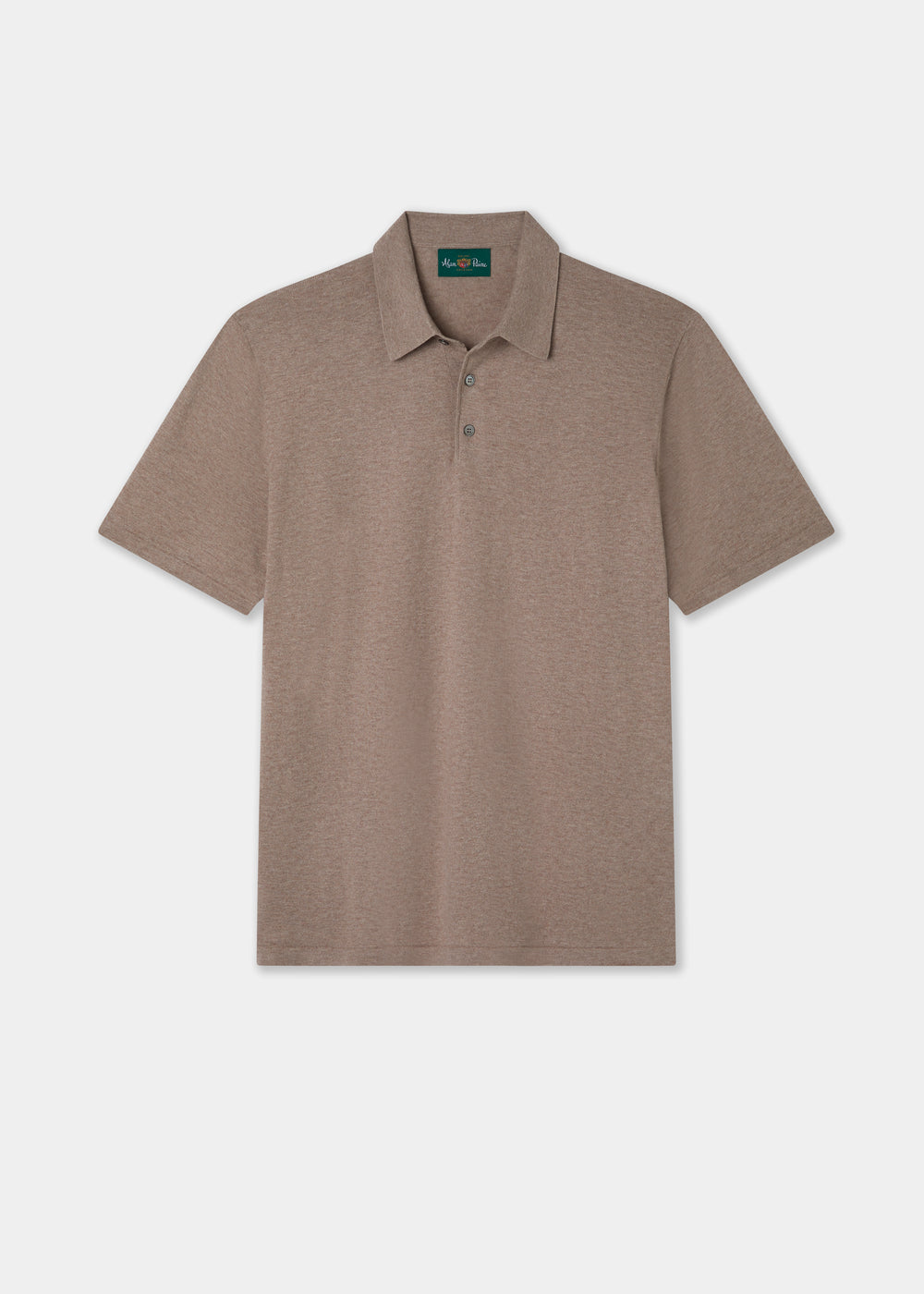 Men's Cotton Polo Shirt in Light Brown