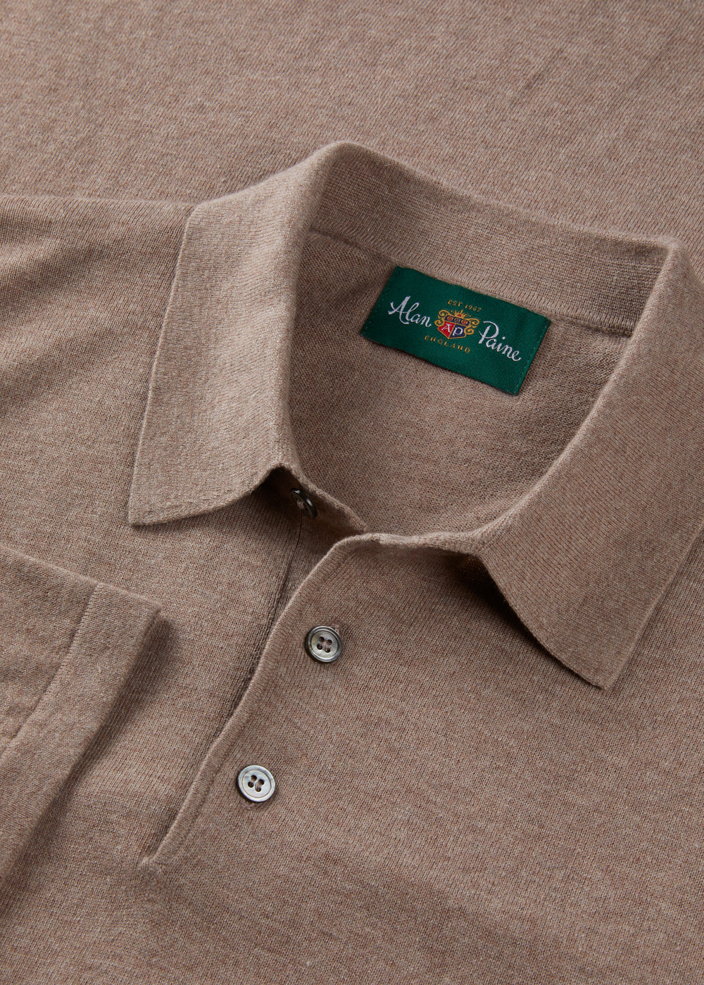 Men's Cotton Polo Shirt in Light Brown