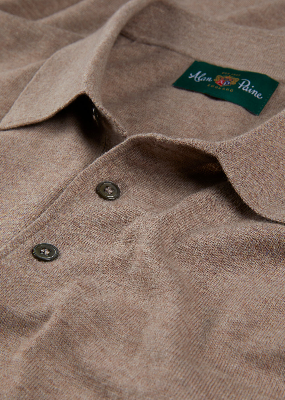 Men's Cotton Polo Shirt in Light Brown