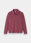 Storwood Cotton Long Sleeve Polo Shirt In Claret - Regular Fit