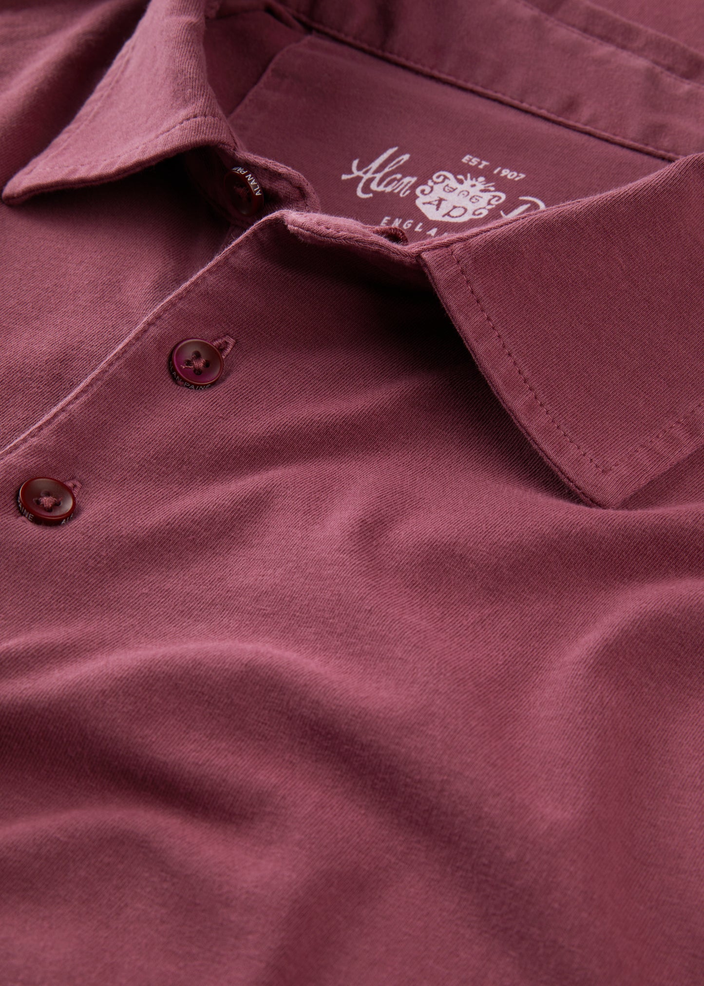 Mens Cotton Long Sleeve Polo Shirt in Red