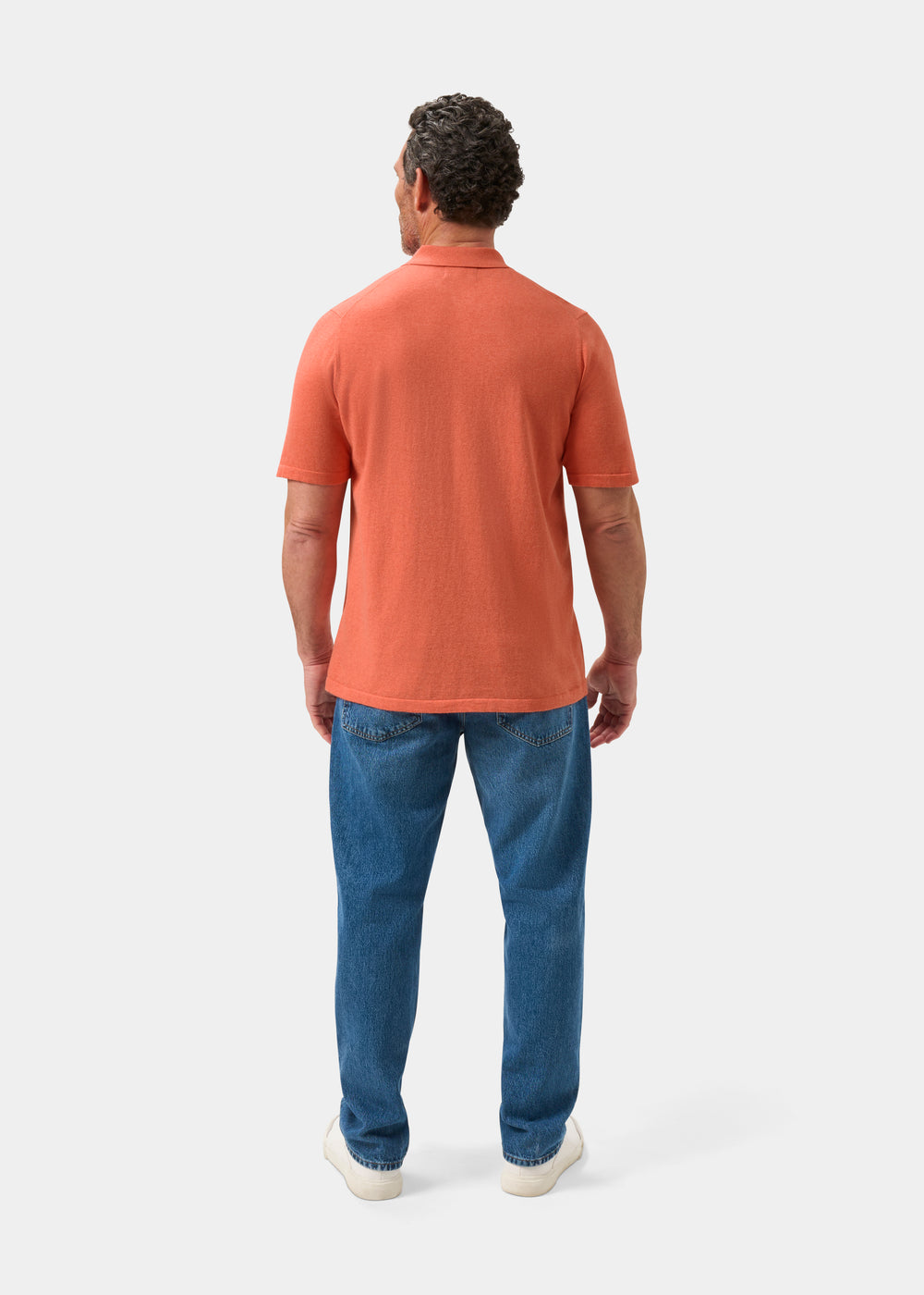 Men's Cotton Polo Shirt in Coral