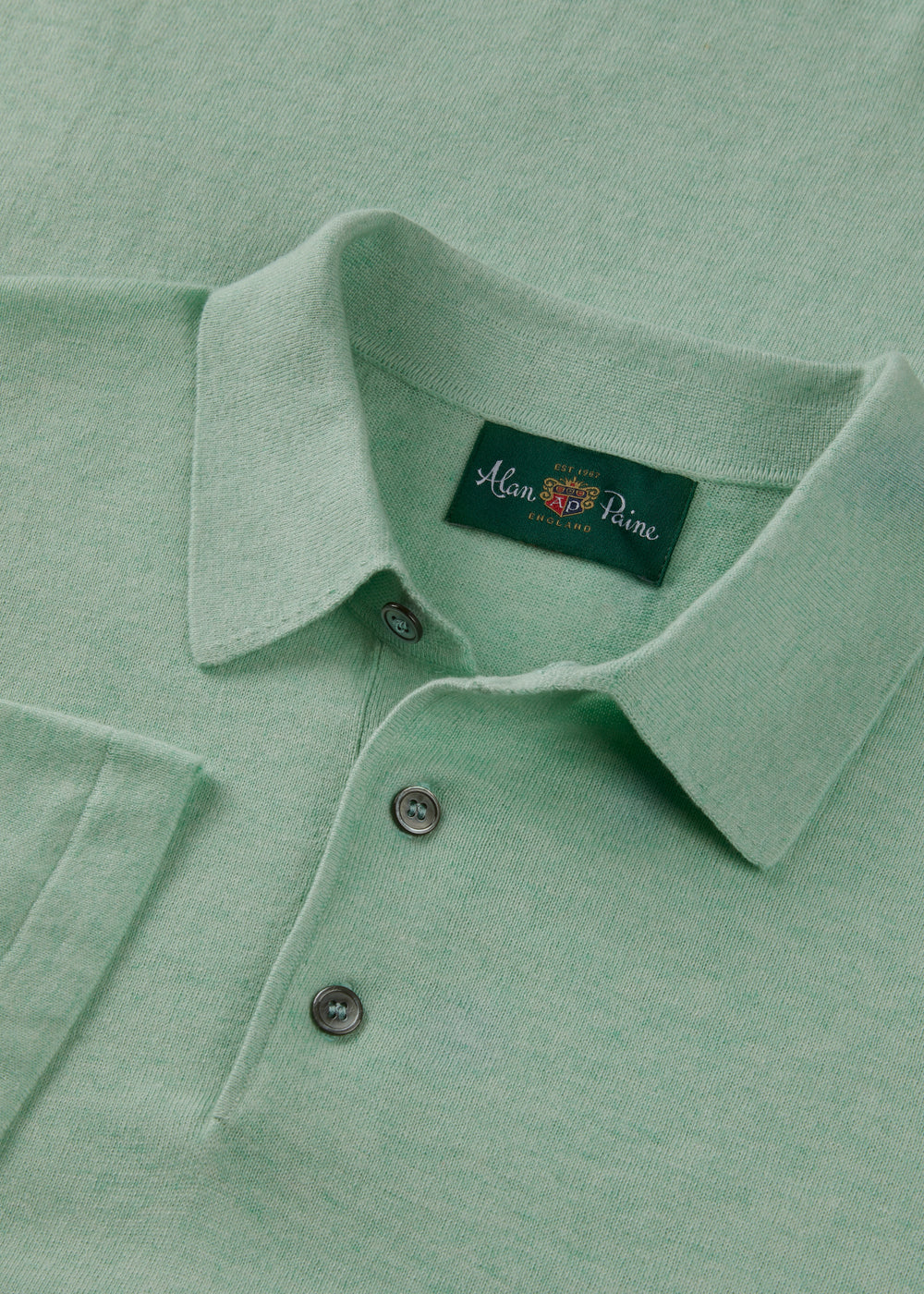Men's Cotton Polo Shirt in Pale Green