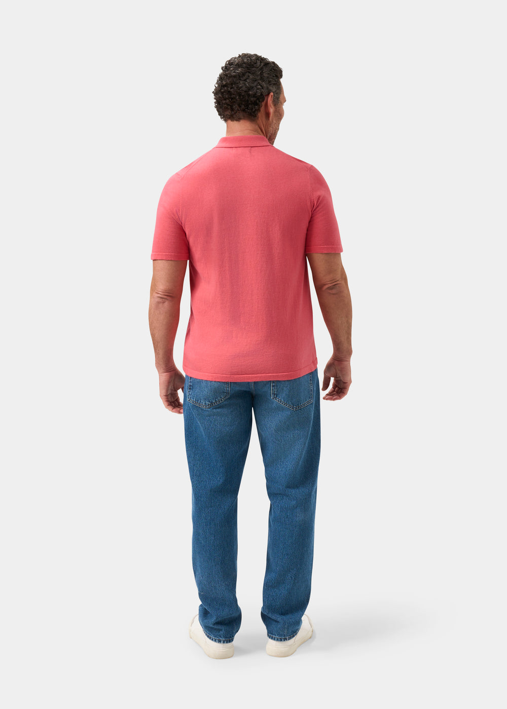 Men's Cotton Polo Shirt in Pink