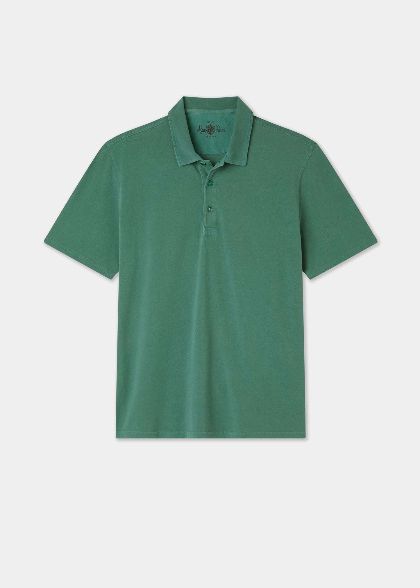 Men's Pique Cotton Polo Shirt in Green
