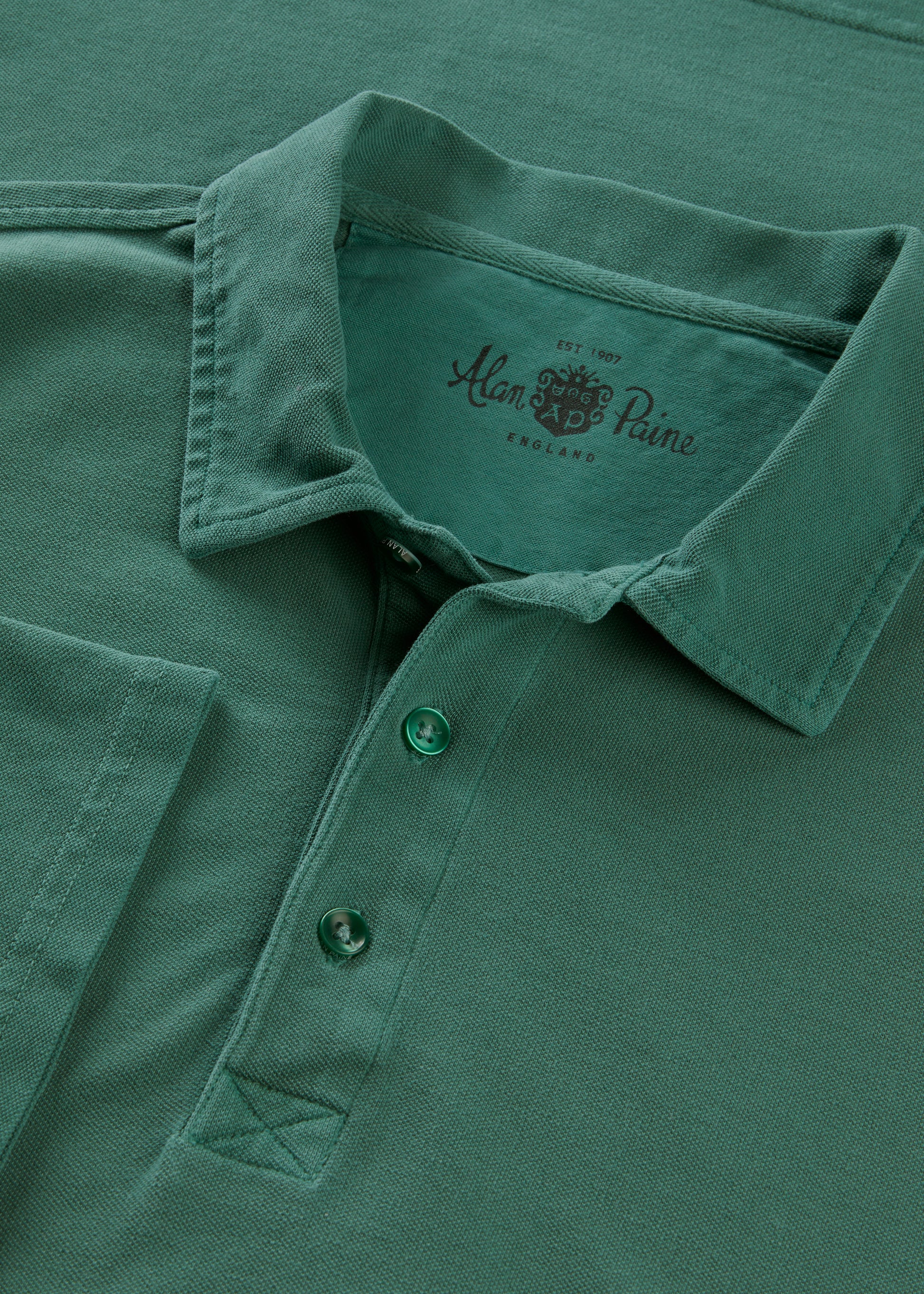 Men's Pique Cotton Polo Shirt in Green