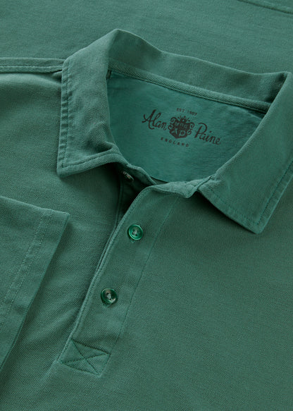 Men's Pique Cotton Polo Shirt in Green