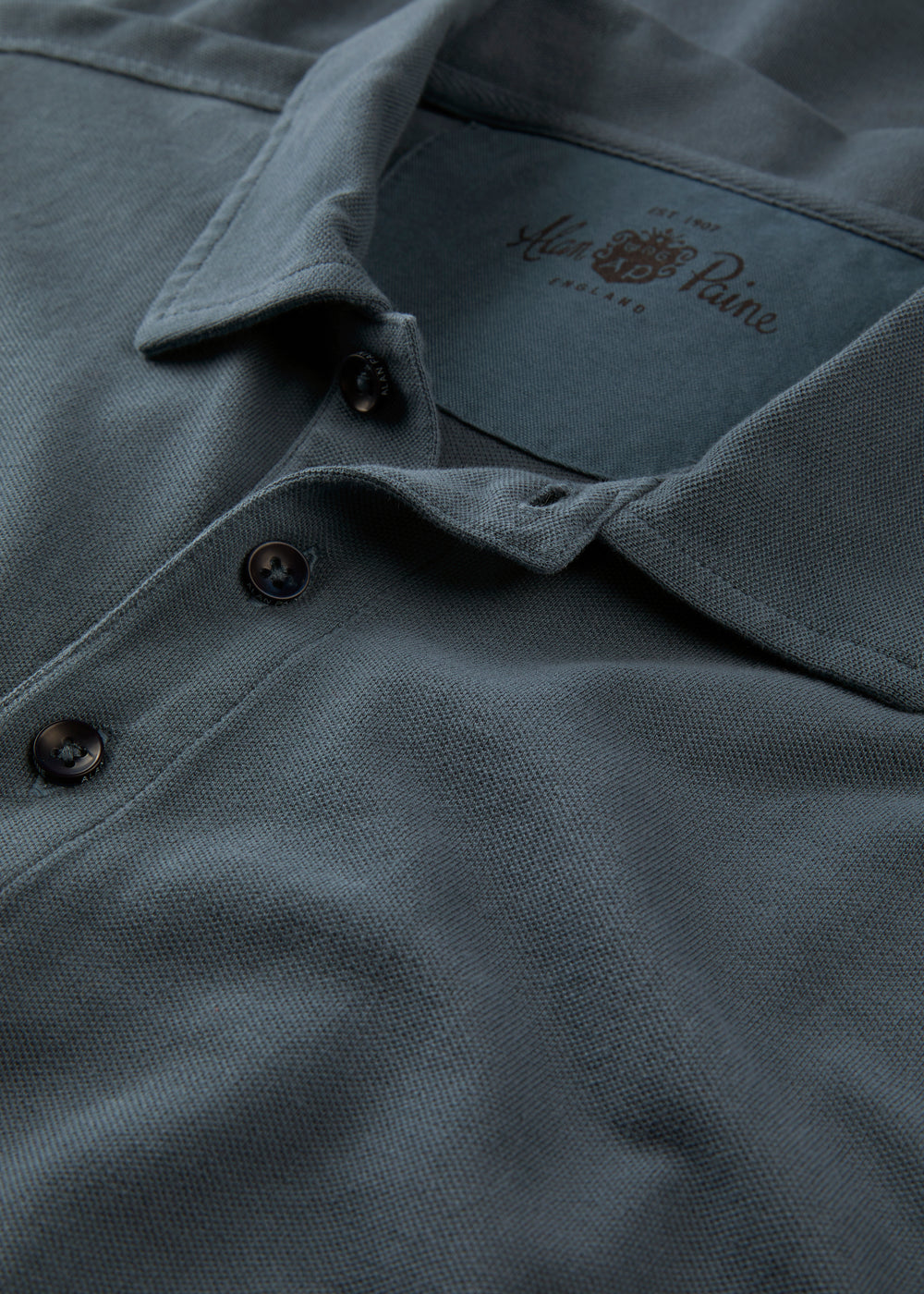 Men's Pique Cotton Polo Shirt in Navy
