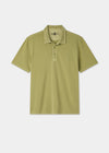 Men's Pique Cotton Polo Shirt in Olive Green