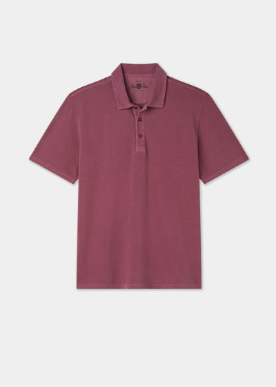 Men's Pique Cotton Polo Shirt in Red