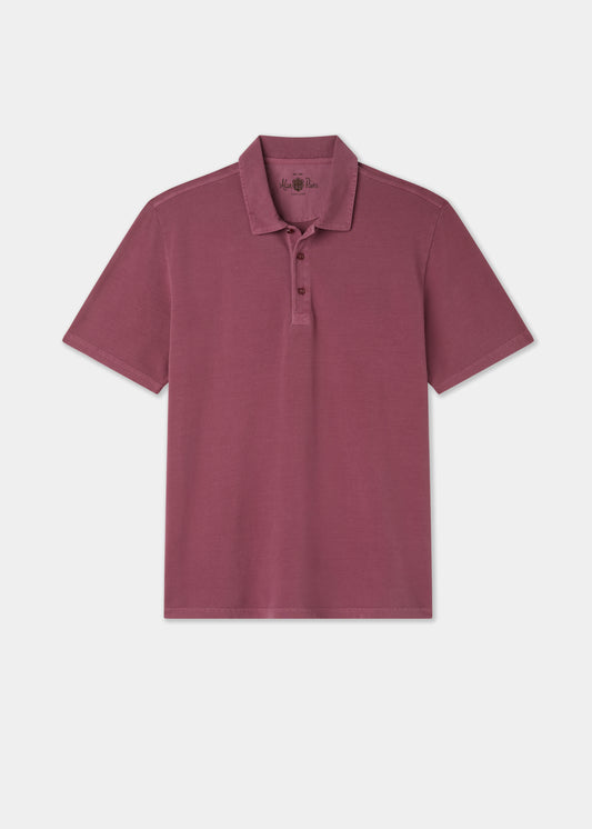 Men's Pique Cotton Polo Shirt in Red