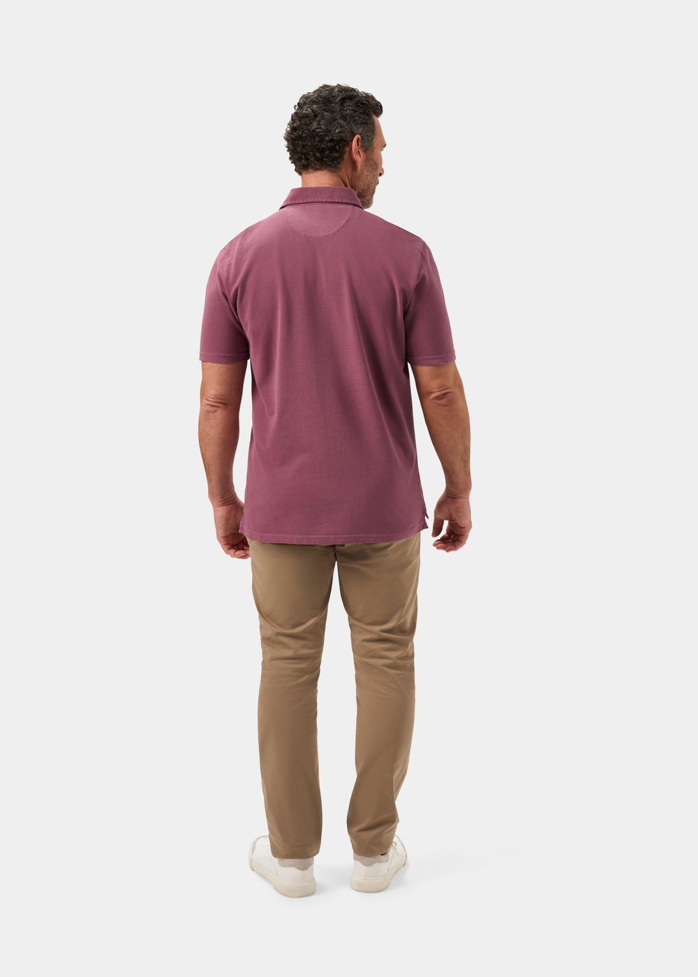 Men's Pique Cotton Polo Shirt in Red