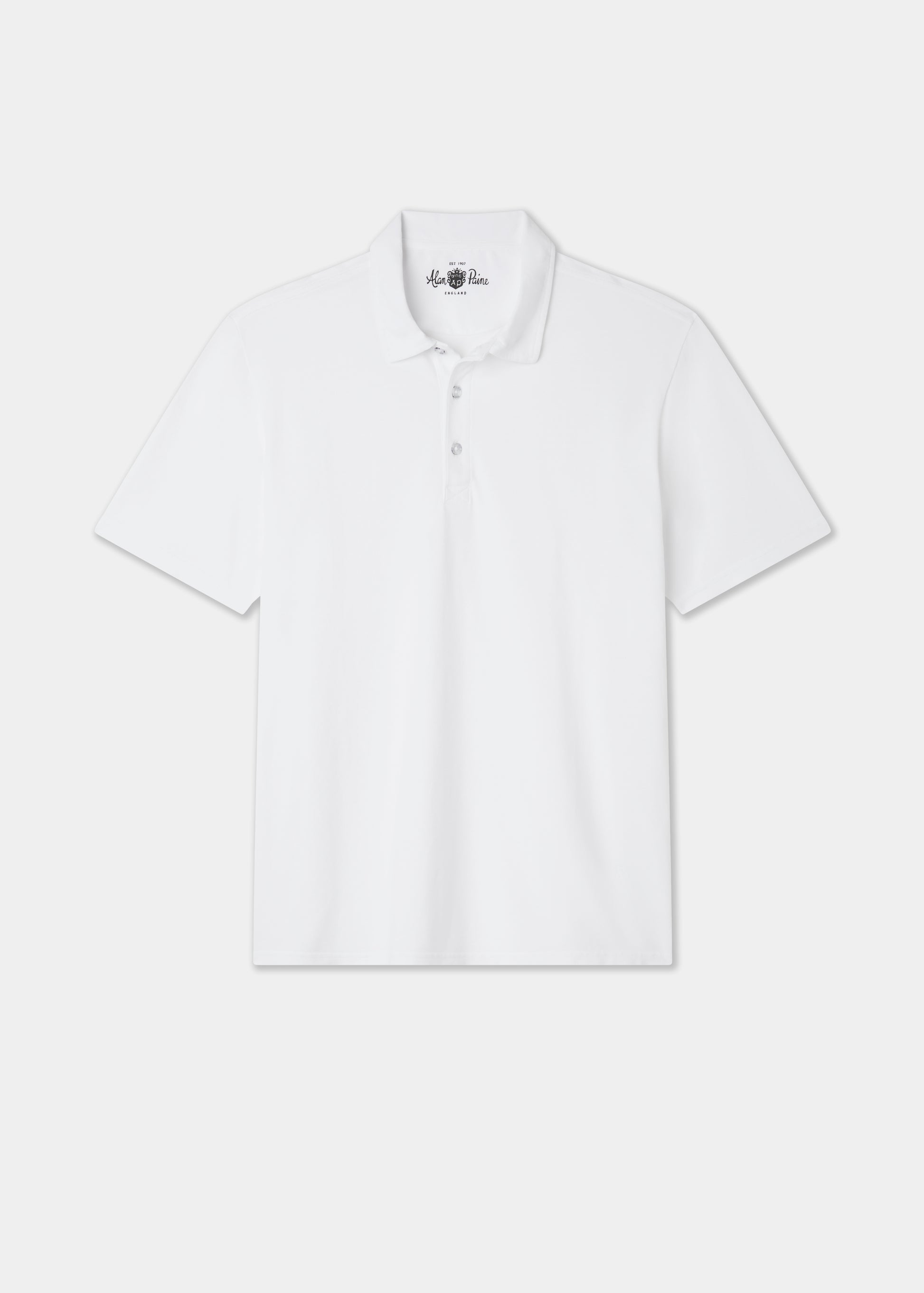 Men's Pique Cotton Polo Shirt in White
