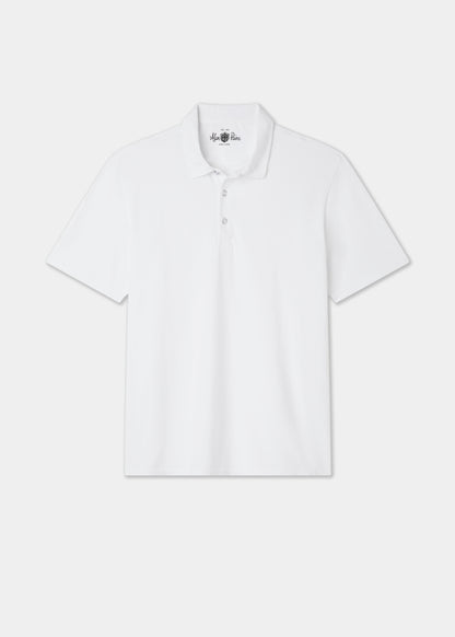 Men's Pique Cotton Polo Shirt in White