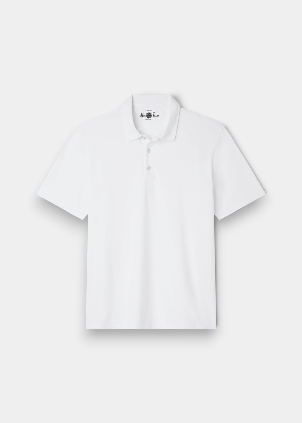 Tutbury Cotton Faded Dye Polo Shirt In White - Regular Fit