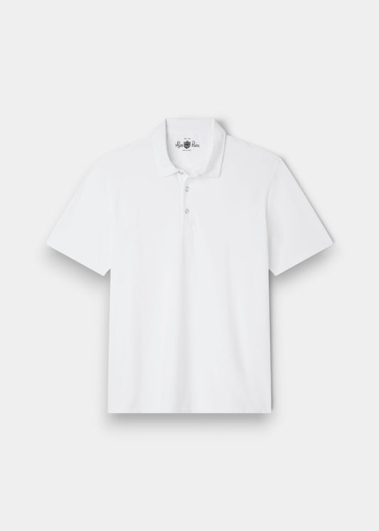 Weymouth Pure Cotton Washed Effect Polo Shirt In White - Regular Fit