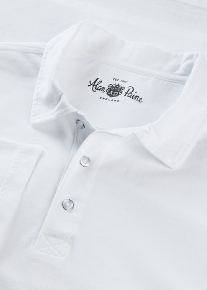 Men's Pique Cotton Polo Shirt in White