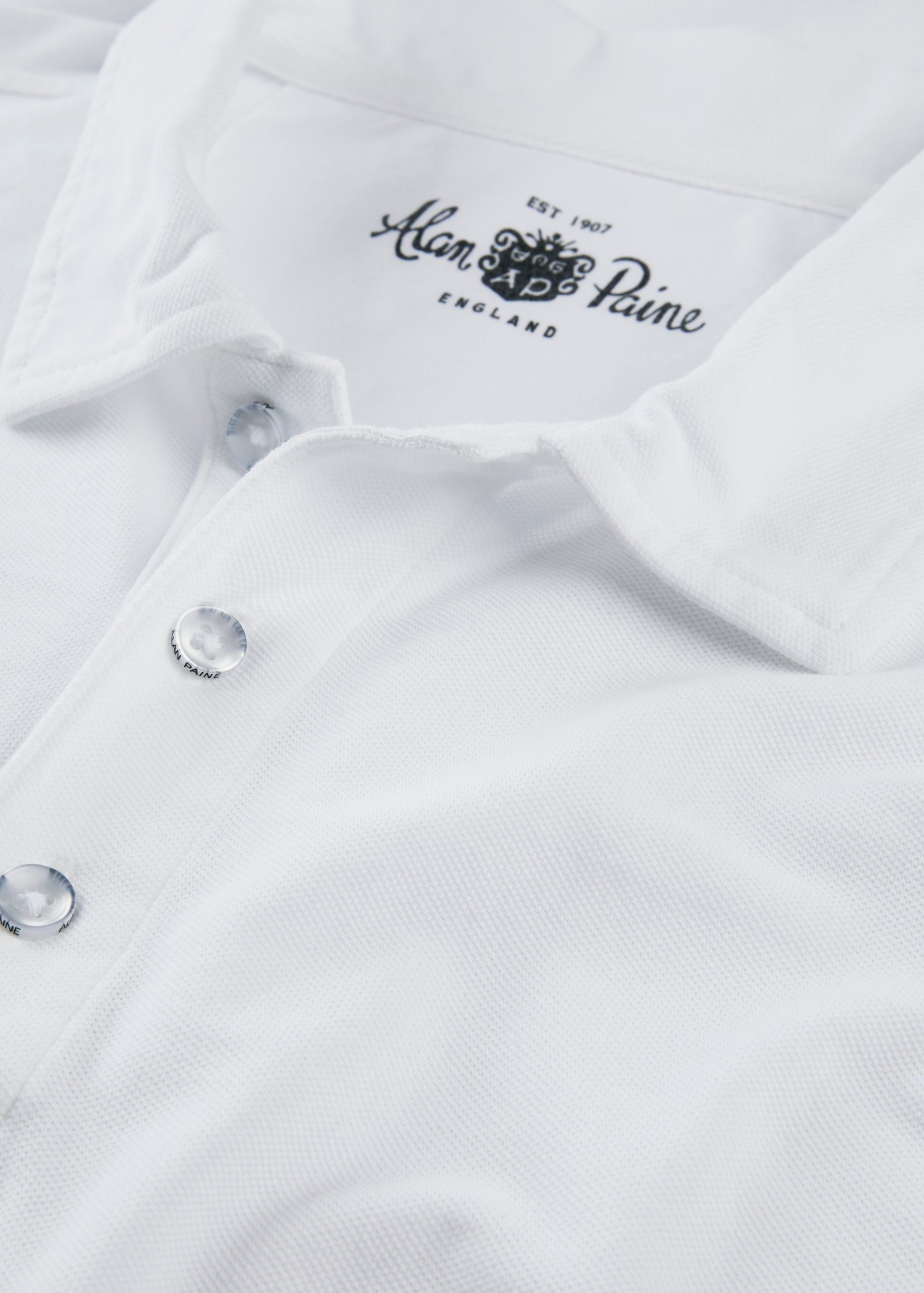 Men's Pique Cotton Polo Shirt in White