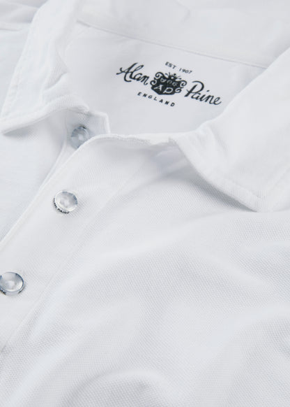 Men's Pique Cotton Polo Shirt in White