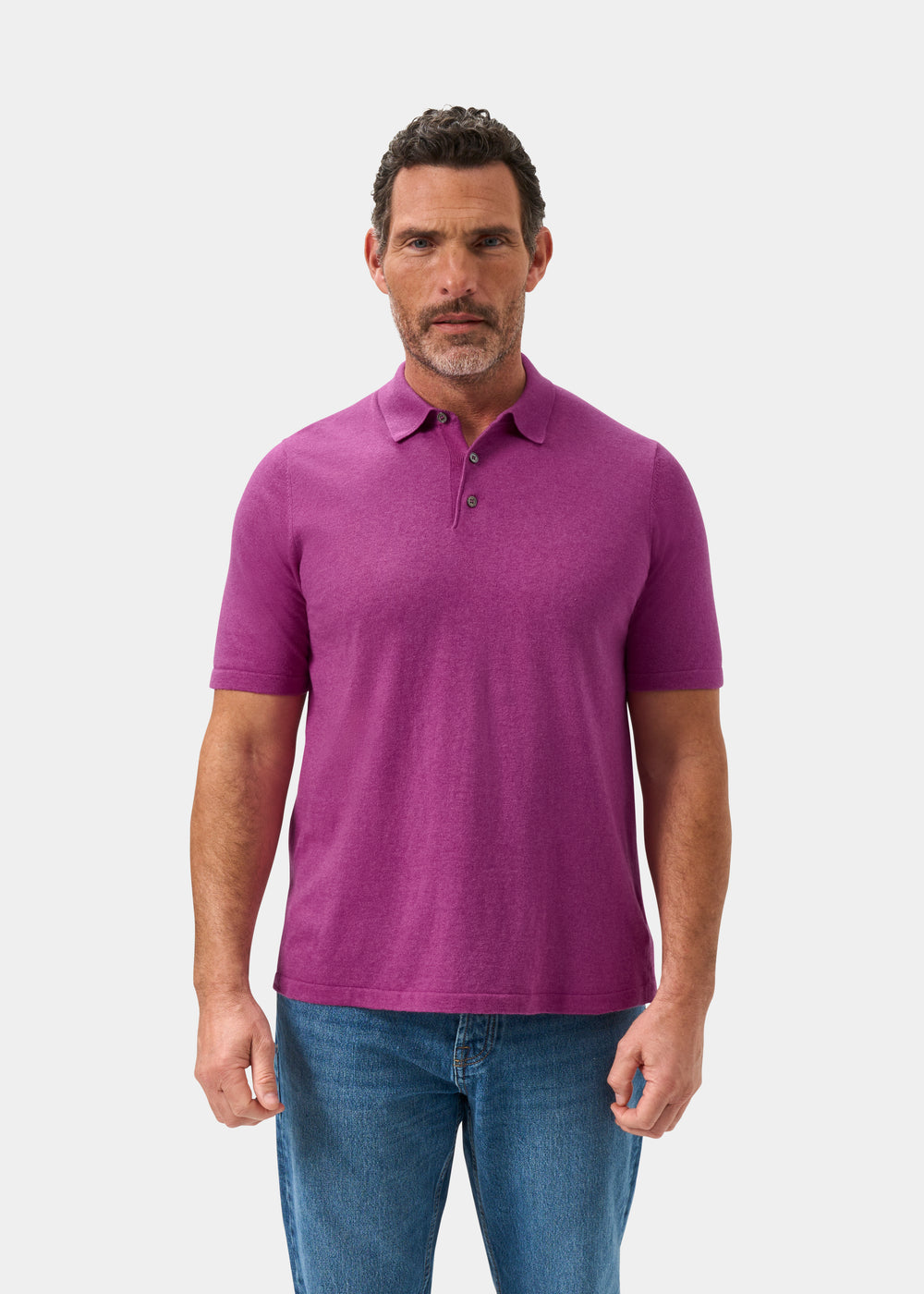 Men's Cotton Polo Shirt in Purple