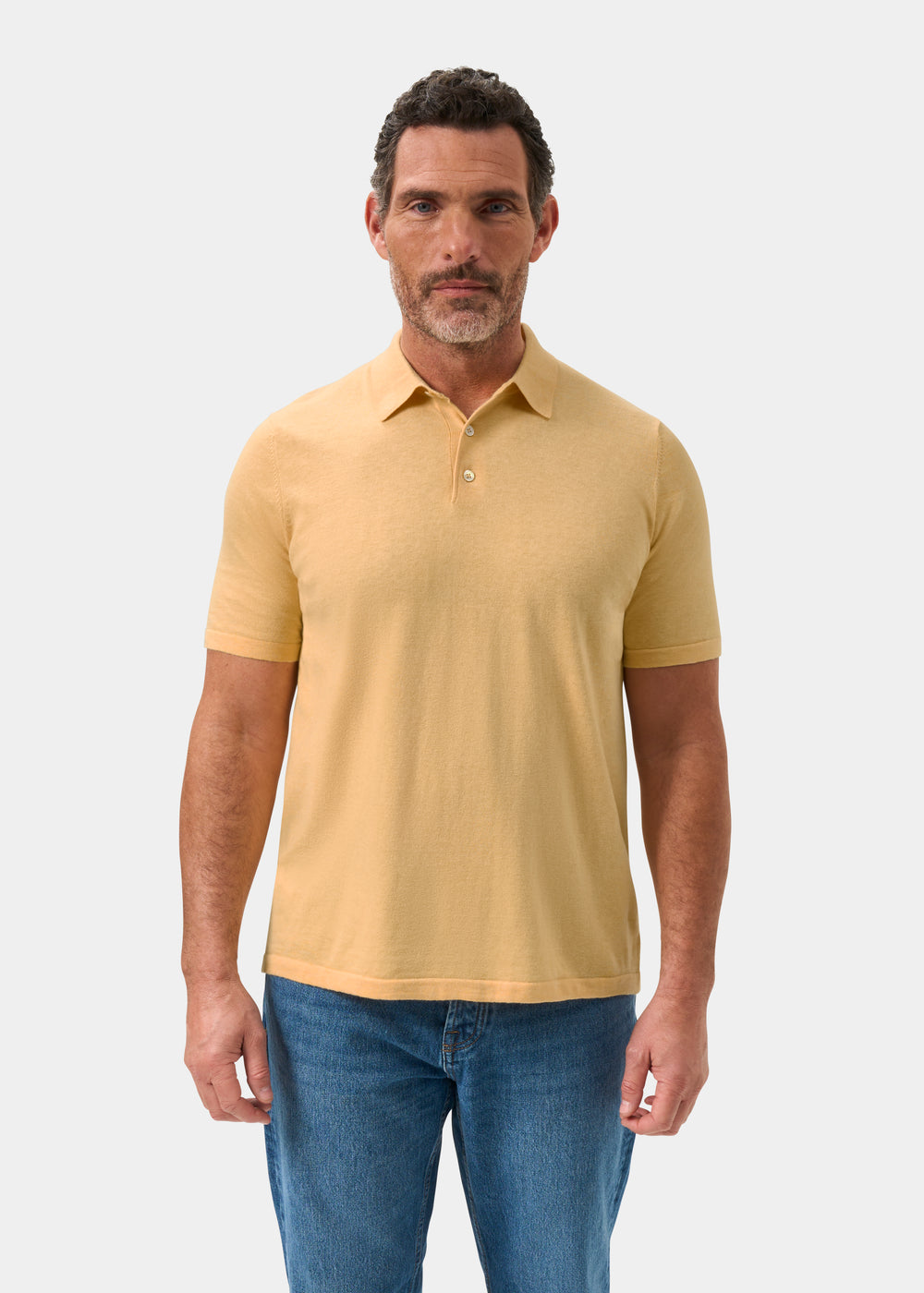 Men's Cotton Polo Shirt in Yellow