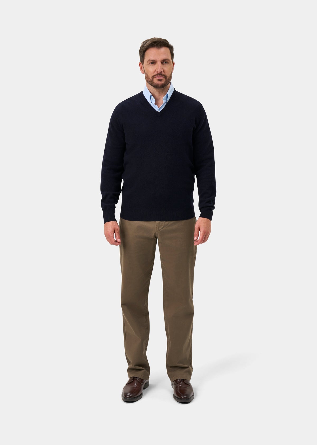 Albury Geelong Wool Jumper in Dark Navy - Regular Fit