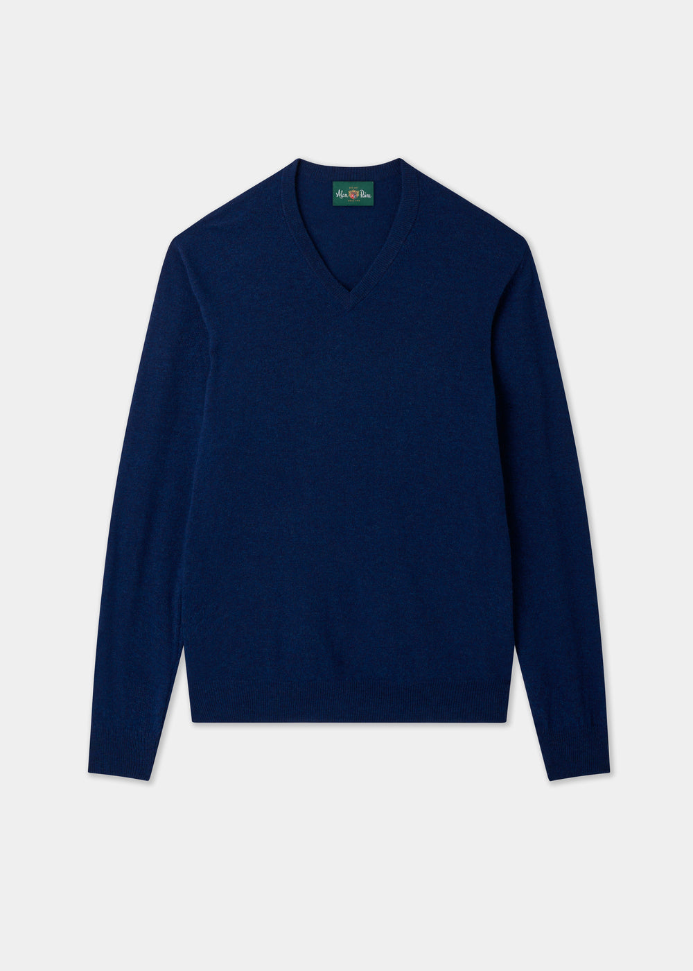 Men's Geelong Wool Vee Neck Jumper in Indigo