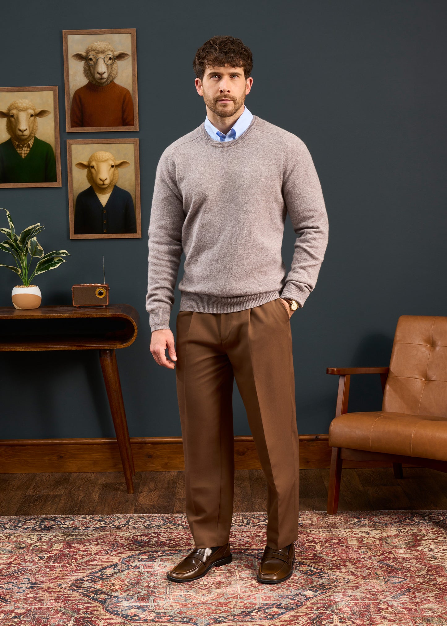 Mens-Lambswool-Crew-Neck-Regular-Fit-Fusion