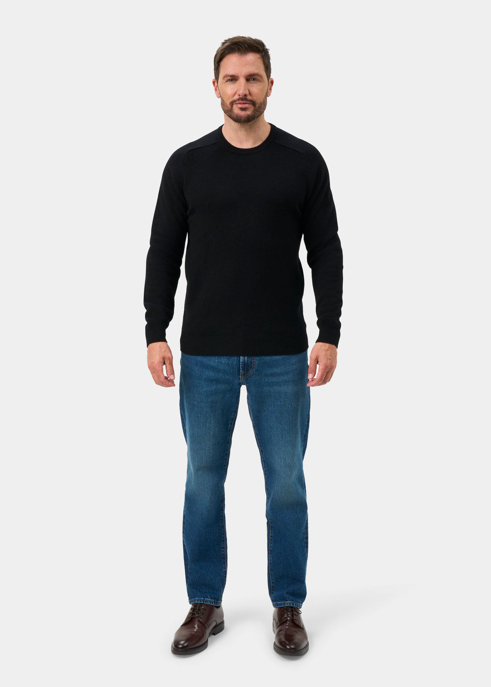 Lenzie Men's Lambswool Jumper In Black - Regular Fit