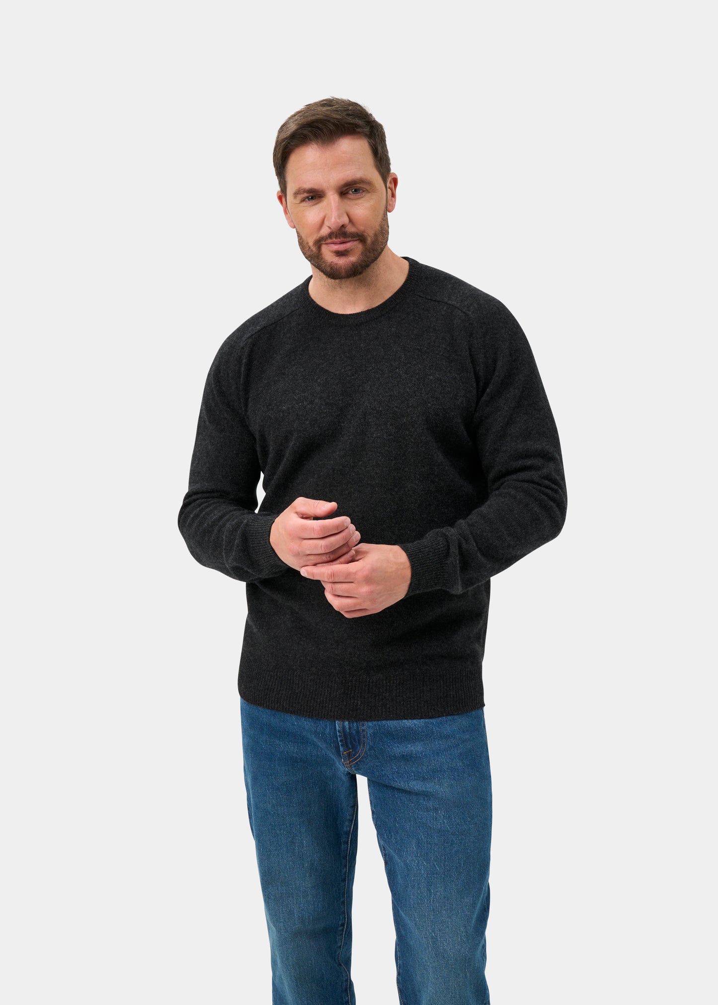 Dorset Men's Lambswool Jumper in Charcoal - Classic Fit