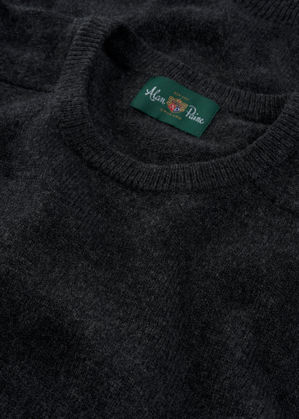 Men's Lambswool Crew Neck Jumper in Charcoal