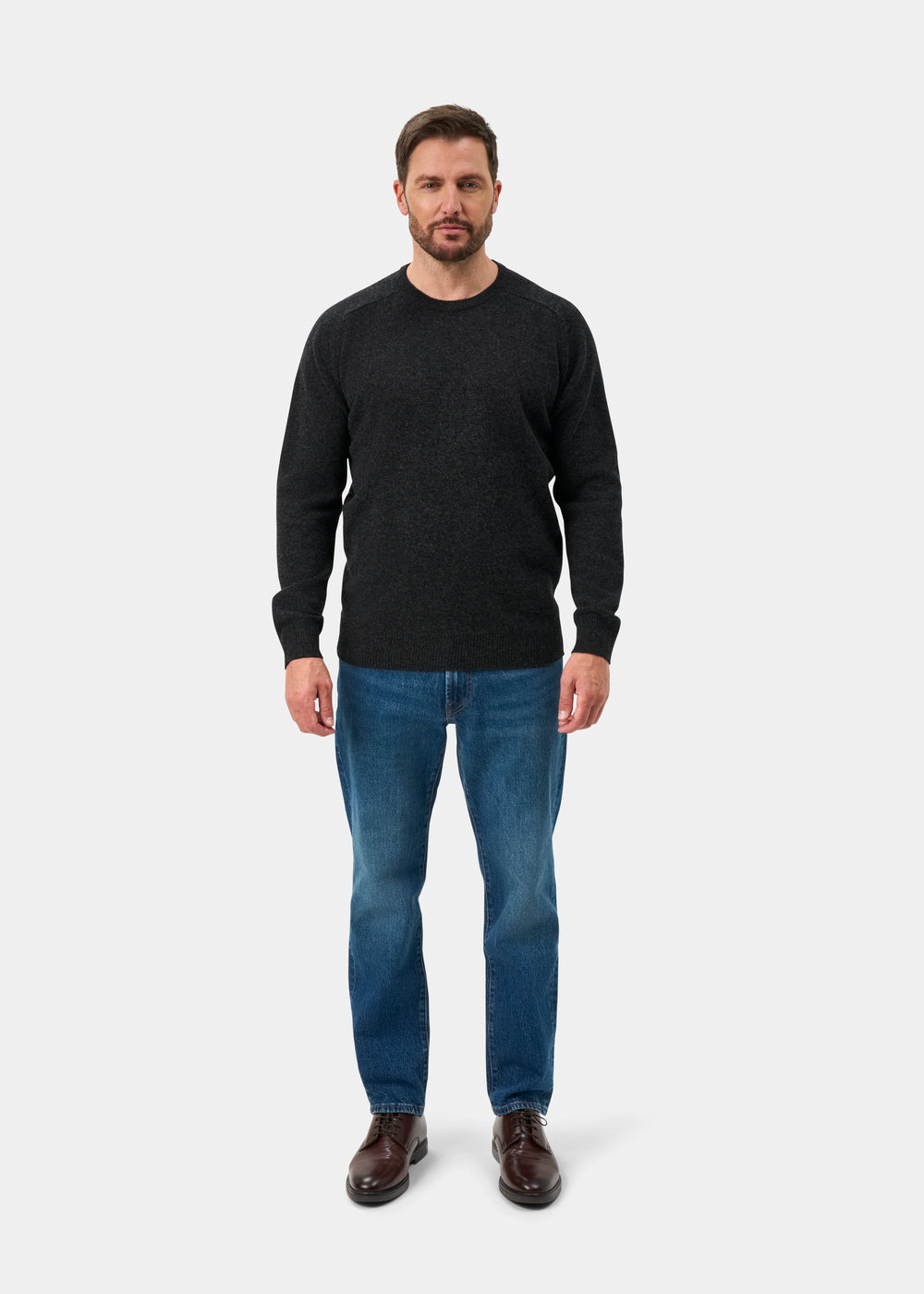 Dorset Men's Lambswool Jumper in Charcoal - Classic Fit