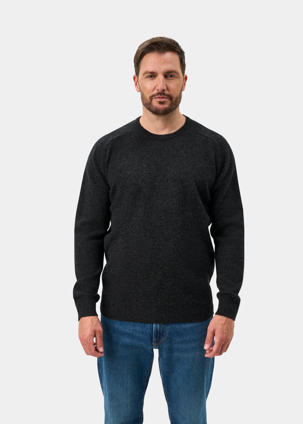 Dorset Men's Lambswool Jumper in Charcoal - Classic Fit