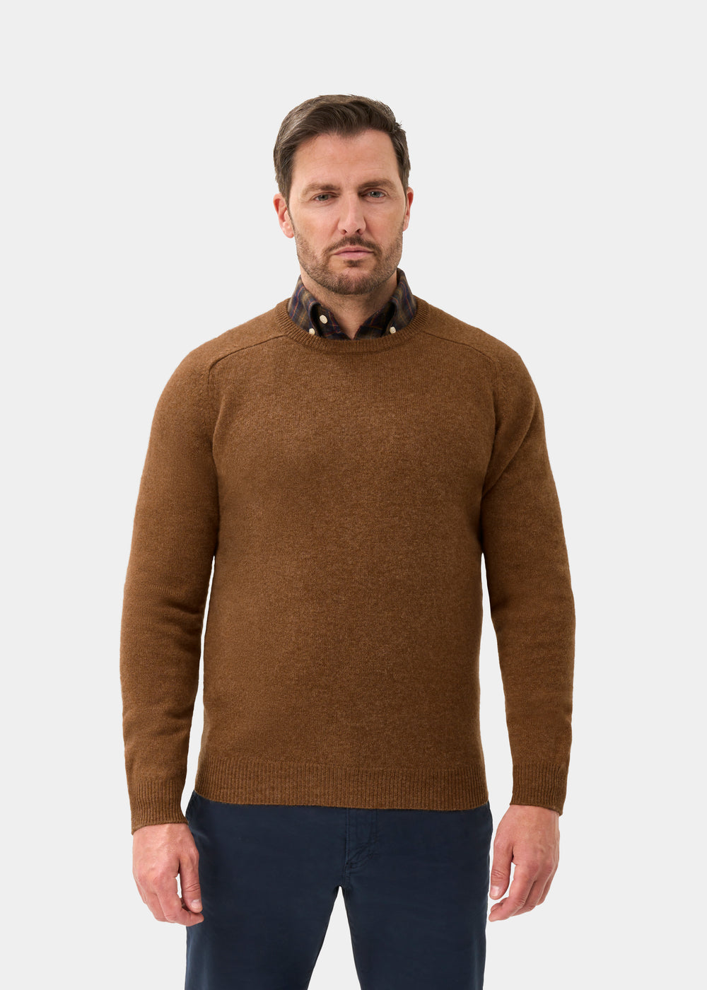 Men's Lambswool Crew Neck Jumper in Driftwood