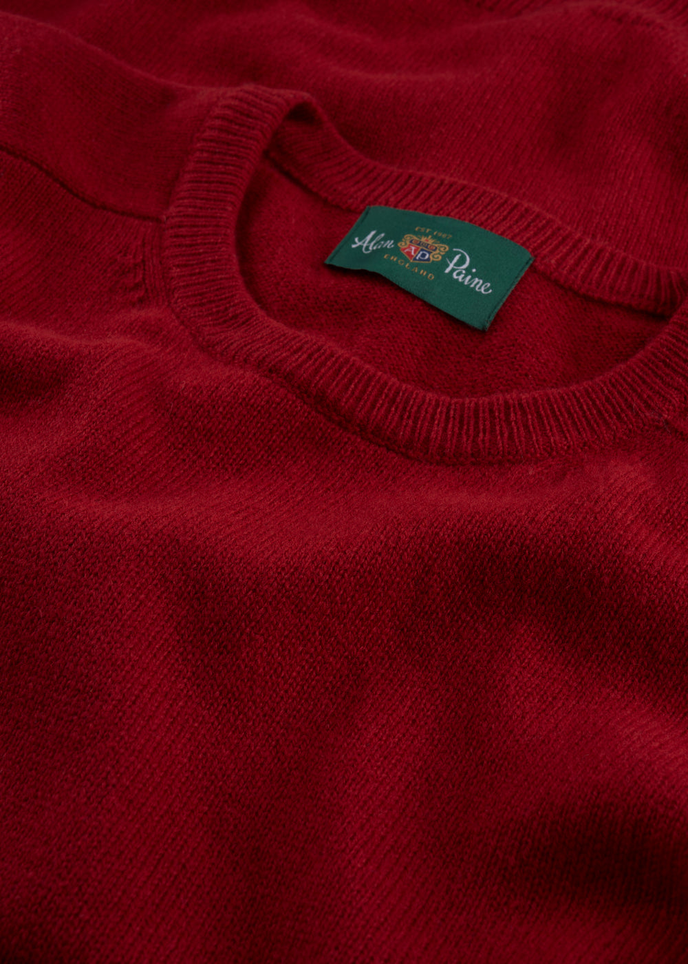Men's Lambswool Crew Neck Jumper in Dubonnet