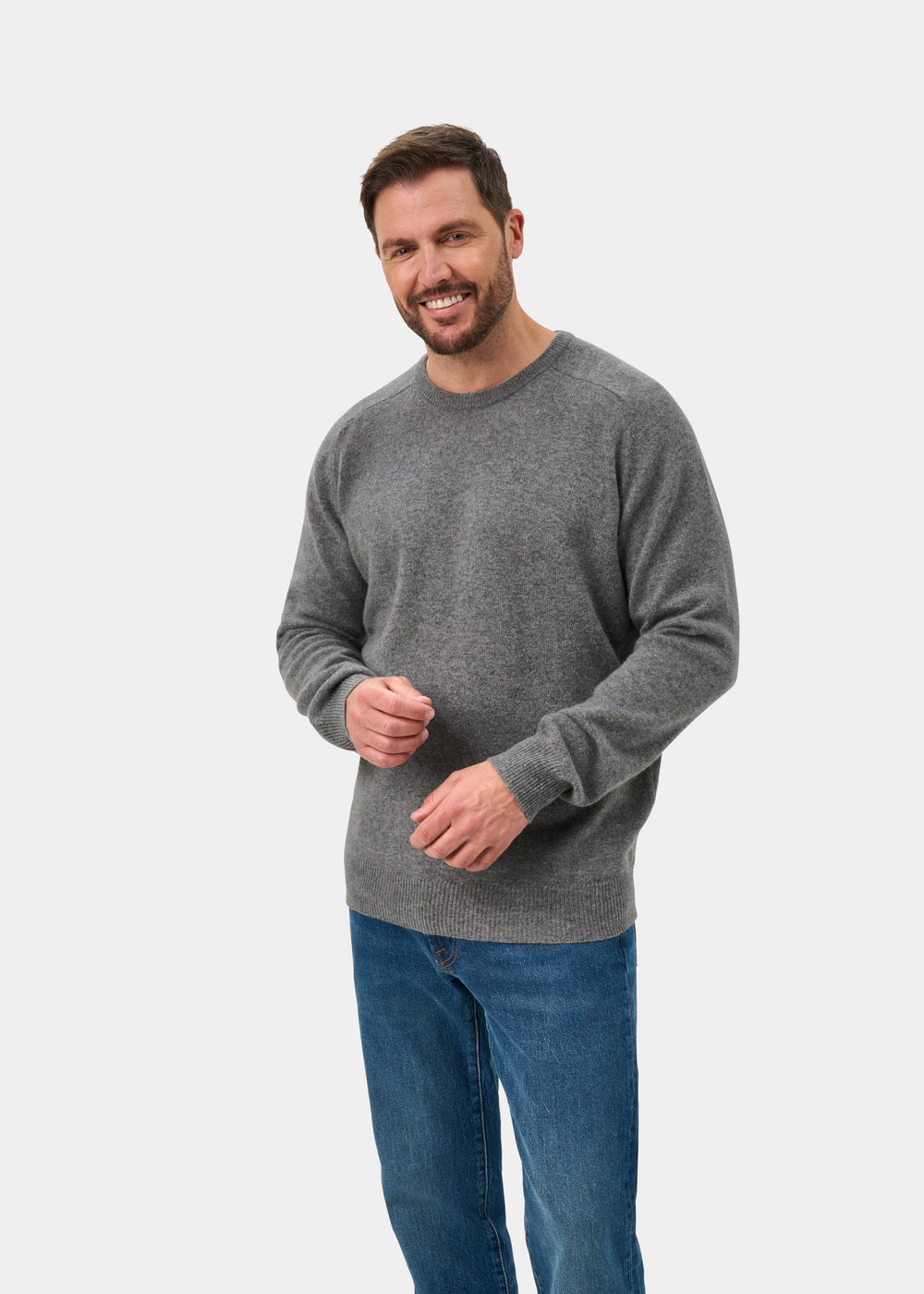 Dorset Men's Lambswool Jumper in Grey Mix - Classic Fit