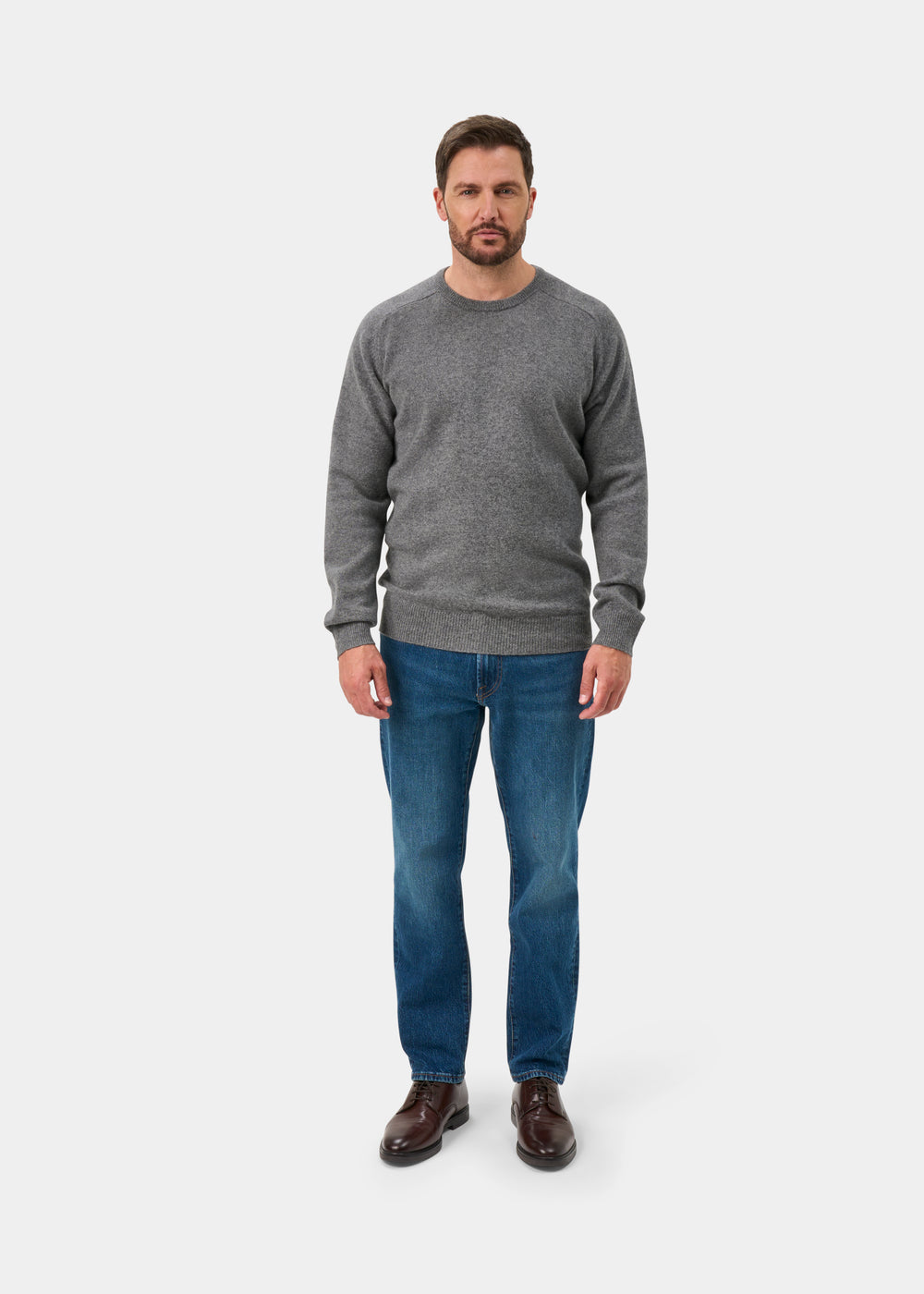 Dorset Men's Lambswool Jumper in Grey Mix - Classic Fit