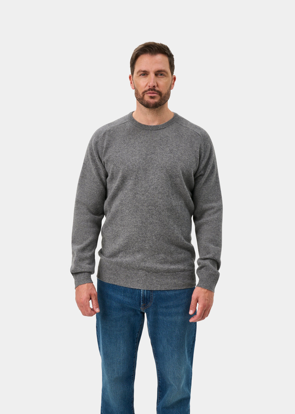 Dorset Men's Lambswool Jumper in Grey Mix - Classic Fit