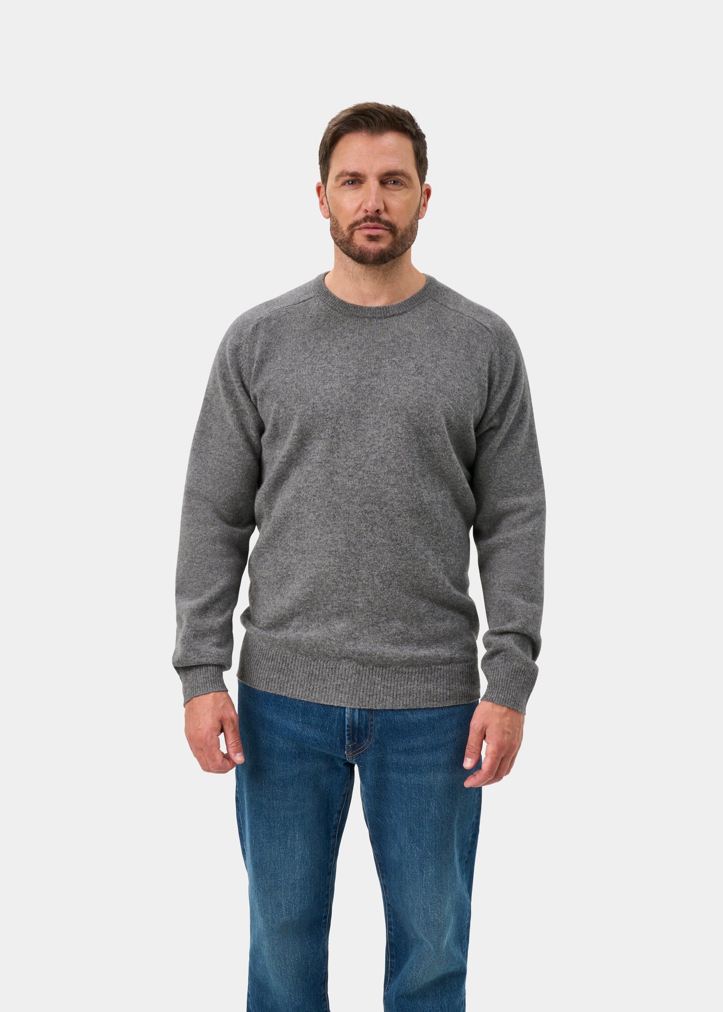 Dorset Men's Lambswool Jumper in Grey Mix - Classic Fit