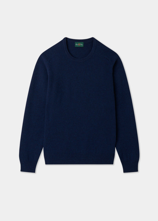 Men's Lambswool Crew Neck Jumper in Indigo