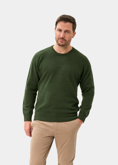Men's Lambswool Crew Neck Jumper in Rosemary