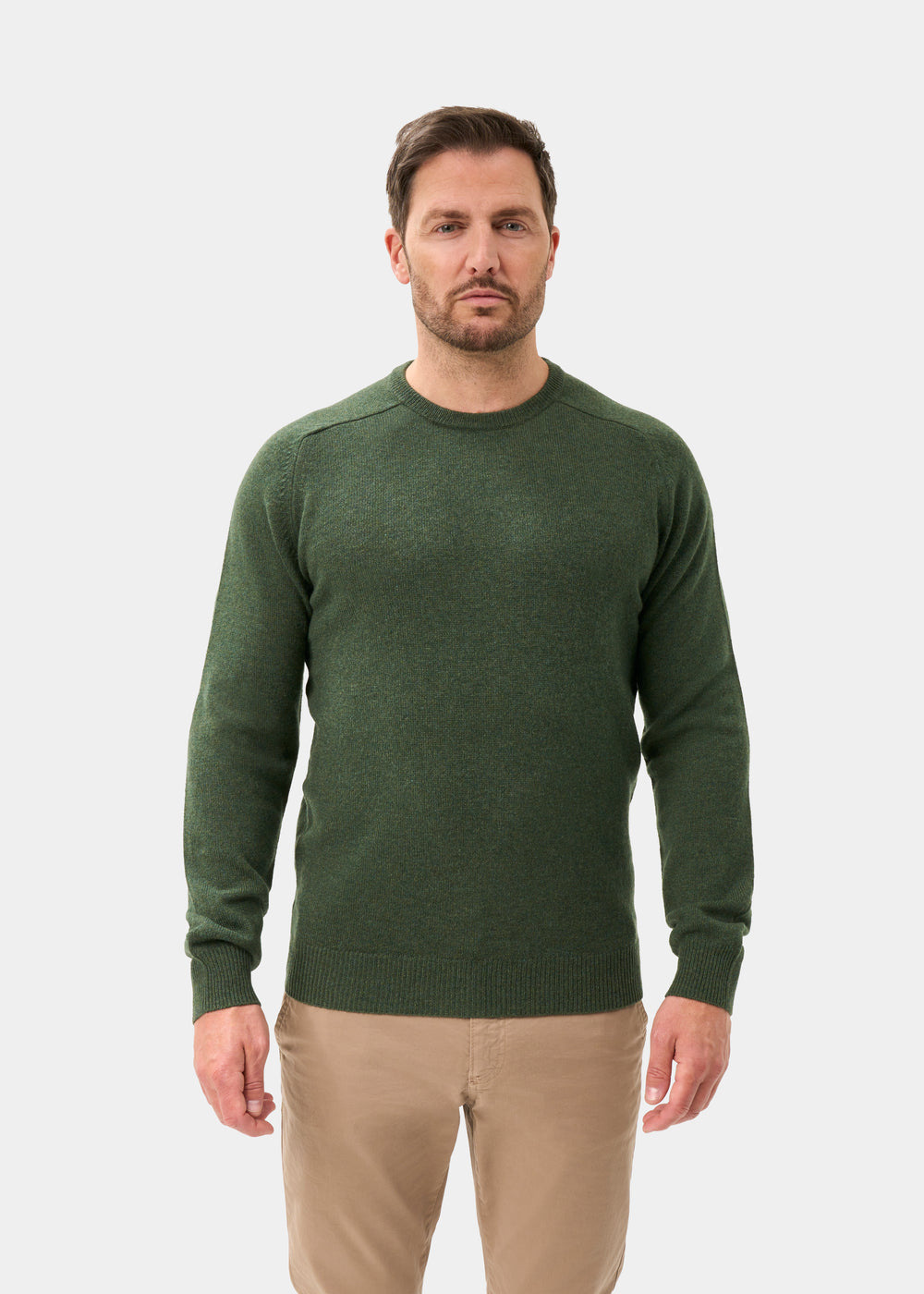 Men's Lambswool Crew Neck Jumper in Rosemary