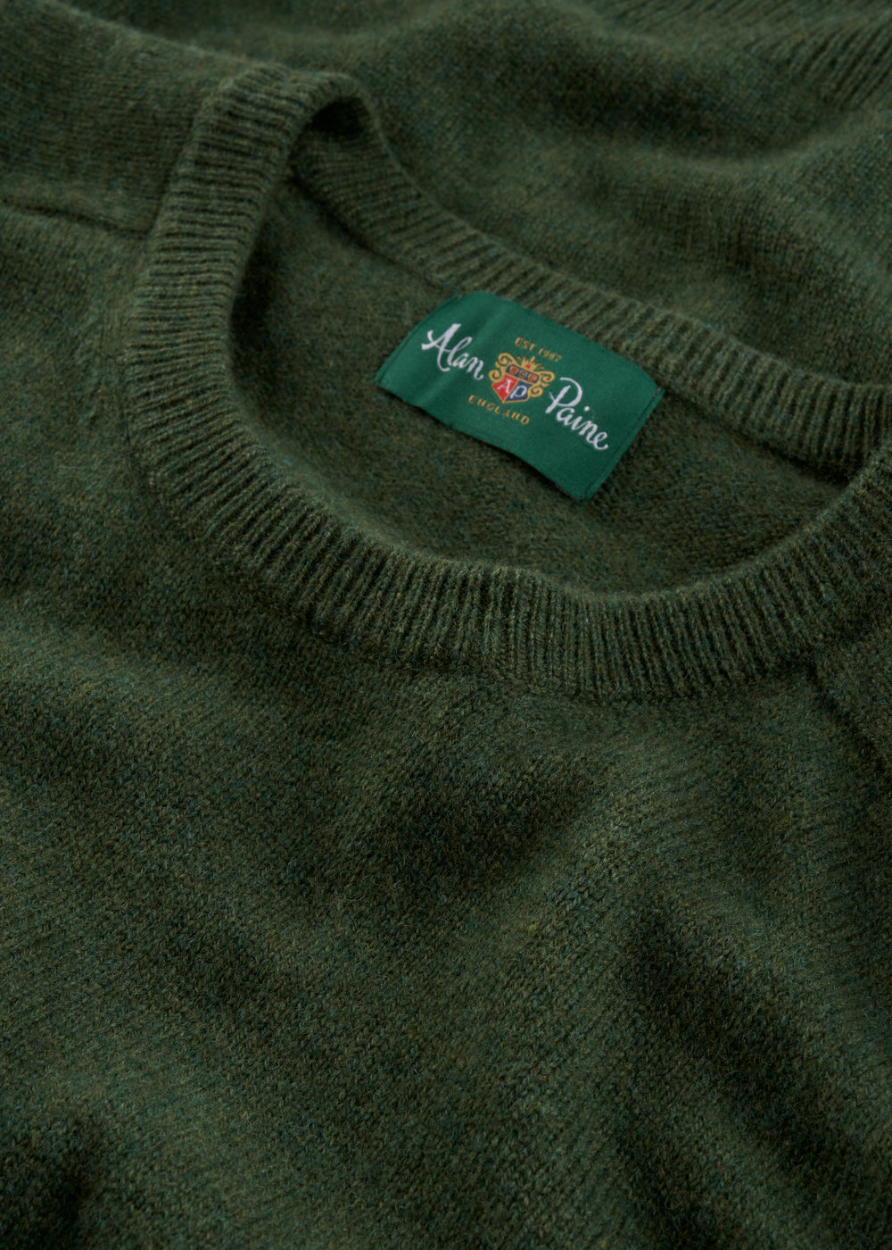 Men's Lambswool Crew Neck Jumper in Rosemary