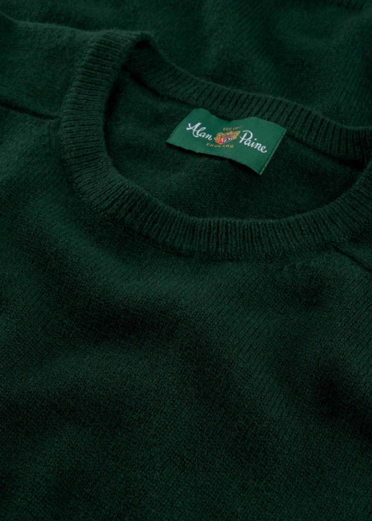 Men's Lambswool Crew Neck Jumper in Tartan Green