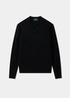 Men's Lambswool Vee Neck Jumper in Black