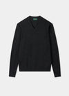 Men's Lambswool Vee Neck Jumper in Charcoal