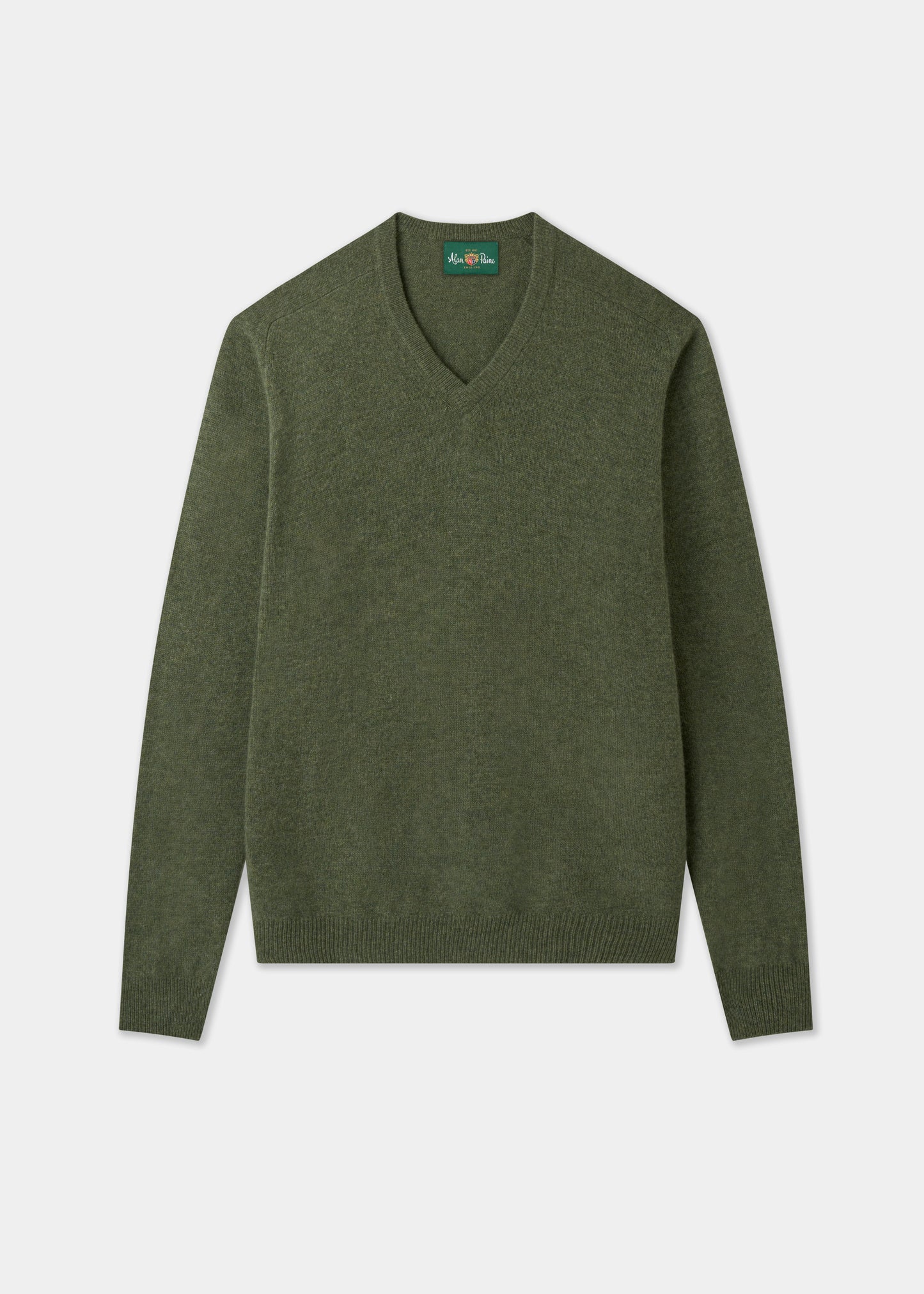 Men's Lambswool Vee Neck Jumper in Landscape